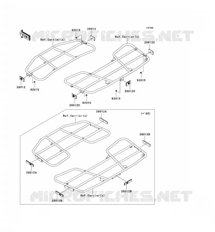 CATADIOPTRES(CN) Kawasaki QUAD 650 2010 KVF650 4X4I  KVF650FAF