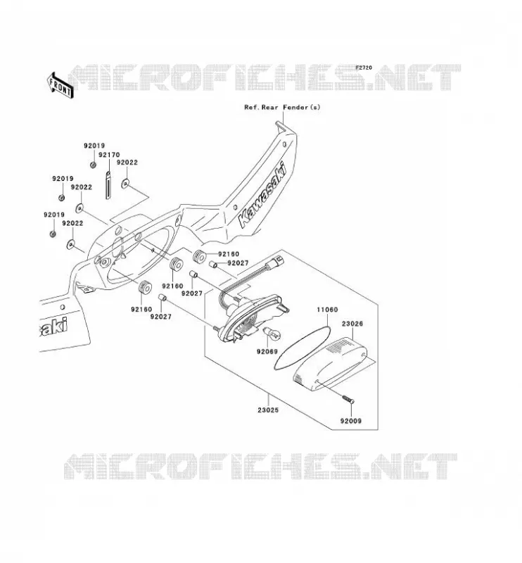 FEUX ARRI&Egrave;RE(S) Kawasaki QUAD 650 2010 KVF650 4X4I  KVF650FAF
