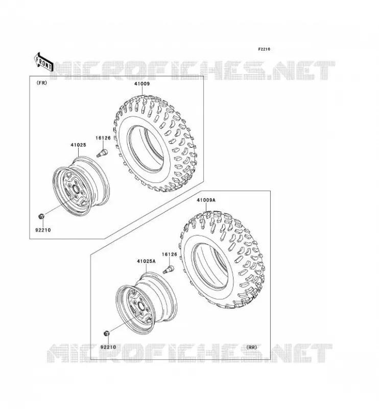 PNEUS Kawasaki QUAD 650 2012 KVF650 4X4  KVF650FCF