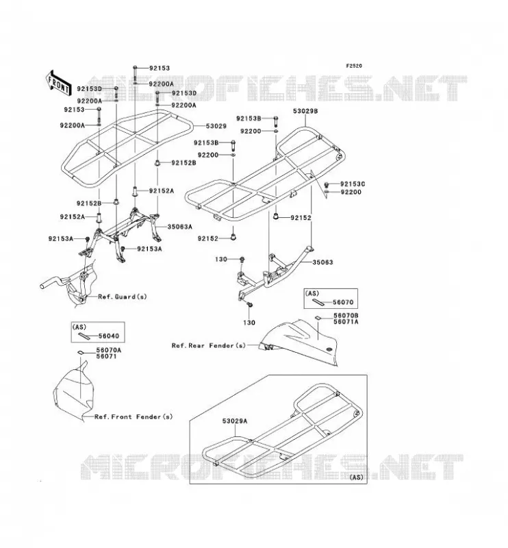 PORTE BAGAGE (S) Kawasaki QUAD 650 2012 KVF650 4X4  KVF650FCF