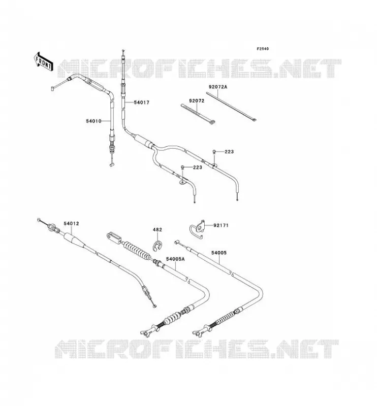CABLES Kawasaki QUAD 650 2012 KVF650 4X4I  KVF650FCF