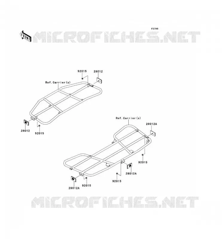 CATADIOPTRES(CN) Kawasaki QUAD 650 2012 KVF650 4X4I  KVF650FCF