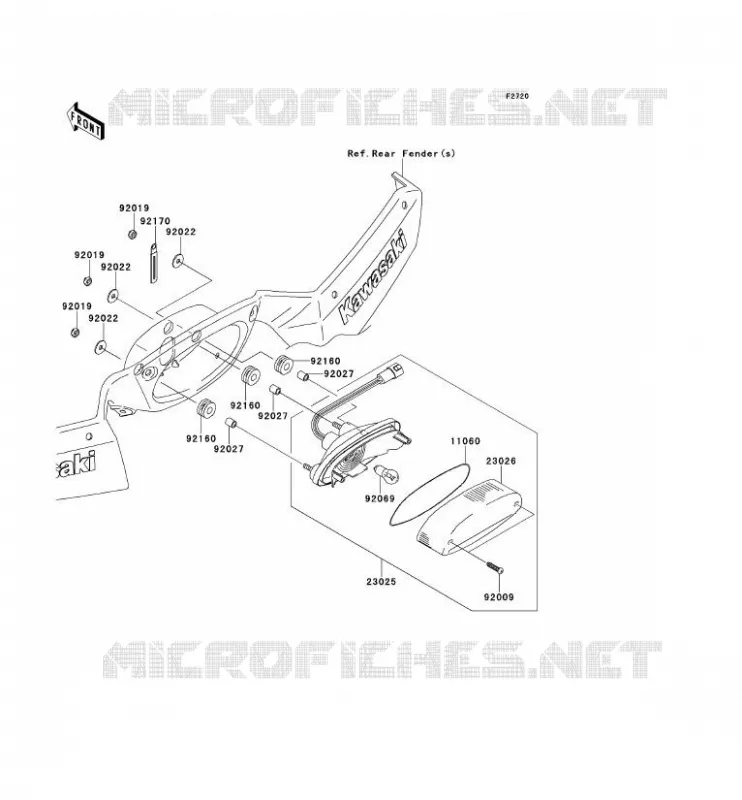 FEUX ARRI&Egrave;RE(S) Kawasaki QUAD 650 2012 KVF650 4X4I  KVF650FCF