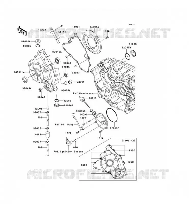 COUVERCLES MOTEUR Kawasaki QUAD 650 2012 KVF650 4X4  KVF650FCS