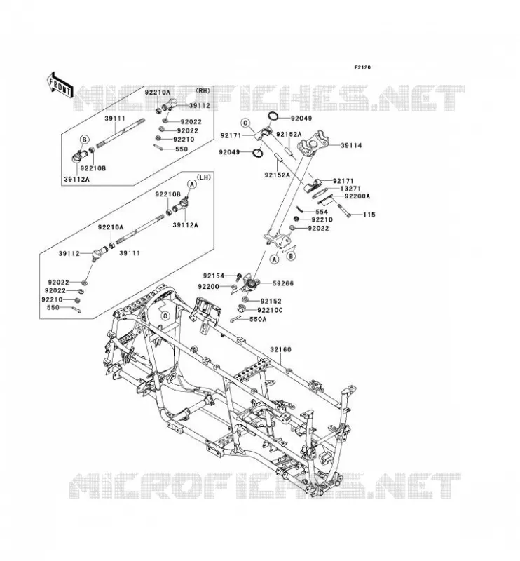 CH&Acirc;SSIS Kawasaki QUAD 650 2012 KVF650 4X4  KVF650FCS