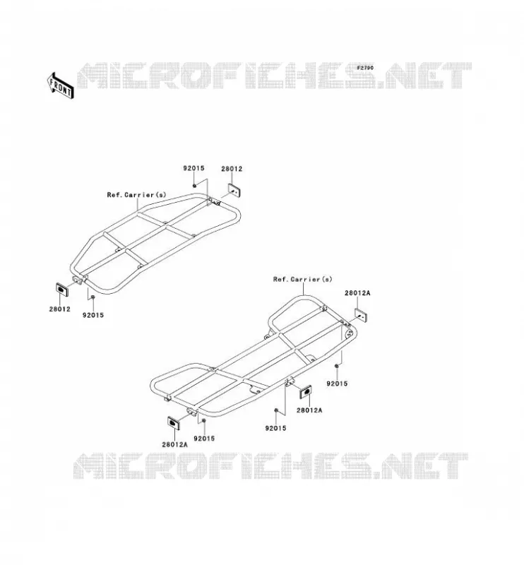 CATADIOPTRES(CN) Kawasaki QUAD 650 2012 KVF650 4X4I  KVF650FCS