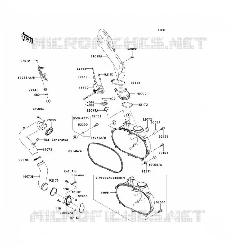 COUVERCLE CONVERTISSEUR Kawasaki QUAD 650 2012 KVF650 4X4I  KVF650FCS