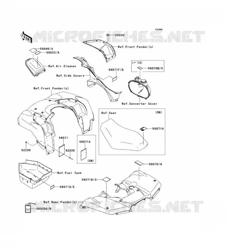 LABEL Kawasaki QUAD 650 2012 KVF650 4X4I  KVF650FCS