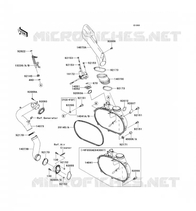 COUVERCLE CONVERTISSEUR Kawasaki QUAD 650 2012 KVF650 4X4I  KVF650FCS