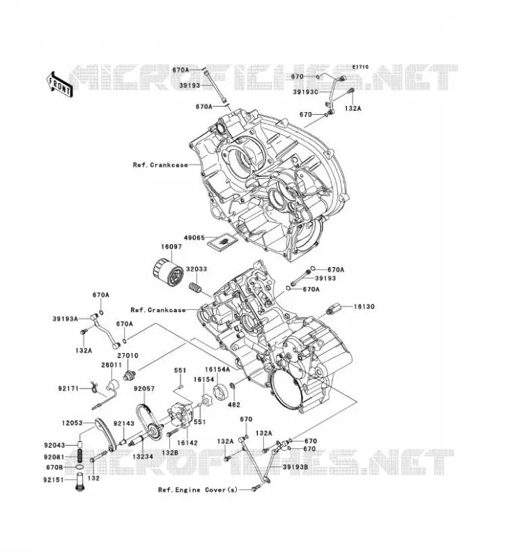 POMPE A HUILE Kawasaki QUAD 650 2013 KVF650 4X4  KVF650FDF