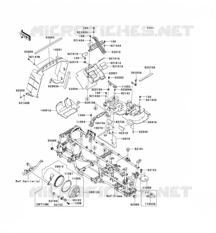 PIECE DE CADRE (COUVERTURE) Kawasaki QUAD 650 2013 KVF650 4X4I  KVF650FDF
