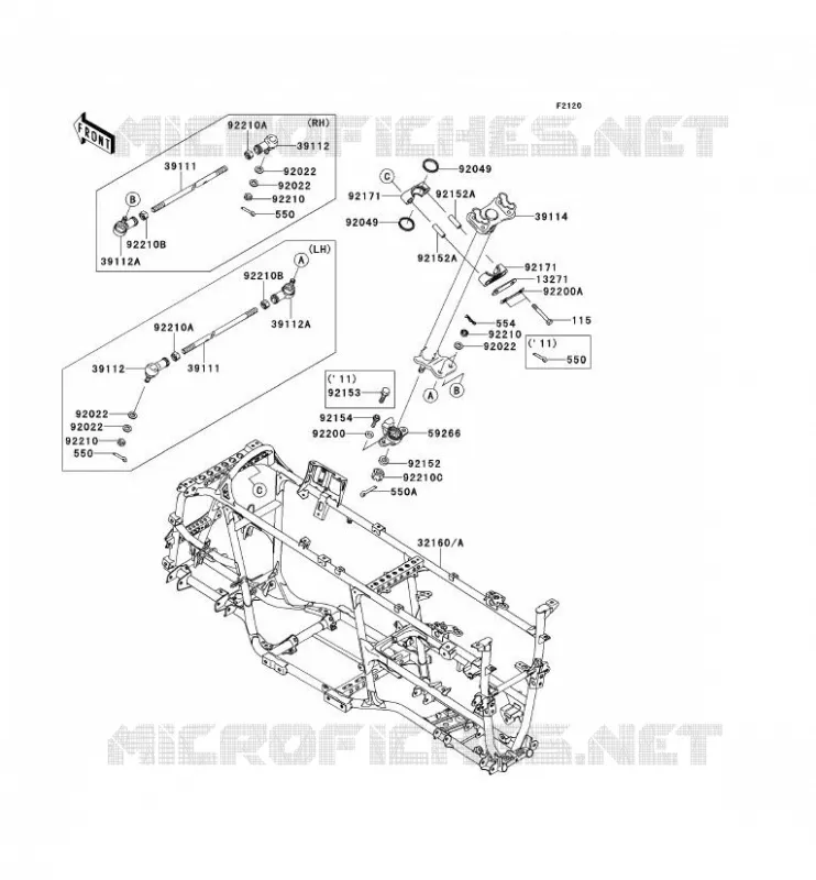 CH&Acirc;SSIS Kawasaki QUAD 650 2014 KVF650 4X4I  KVF650FEF