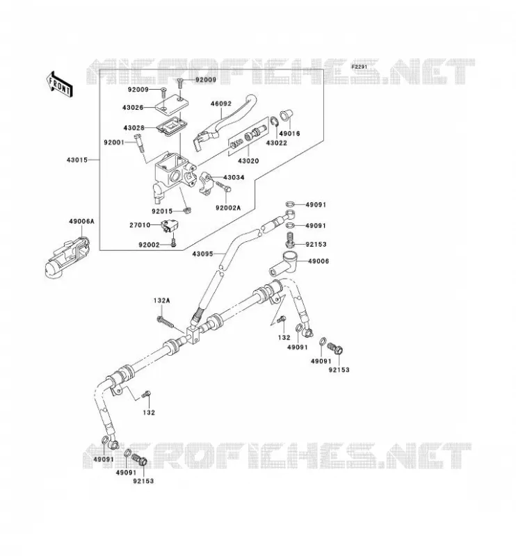 MAITRE CYLINDRE AV Kawasaki QUAD 650 2006 KVF650 4X4I  KVF650G6F