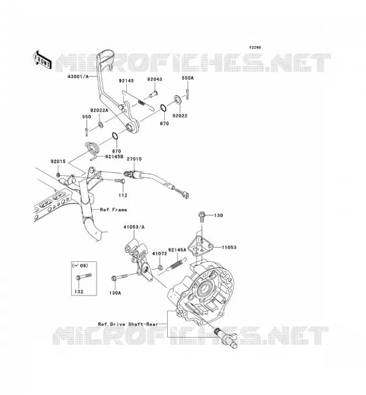 PEDALE DE FREIN Kawasaki QUAD 650 2006 KVF650 4X4I  KVF650G6F