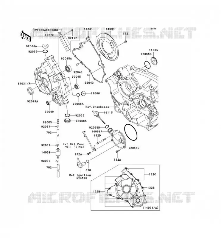 COUVERCLES MOTEUR Kawasaki QUAD 650 2010 KVF650 4X4I  KVF650GAF