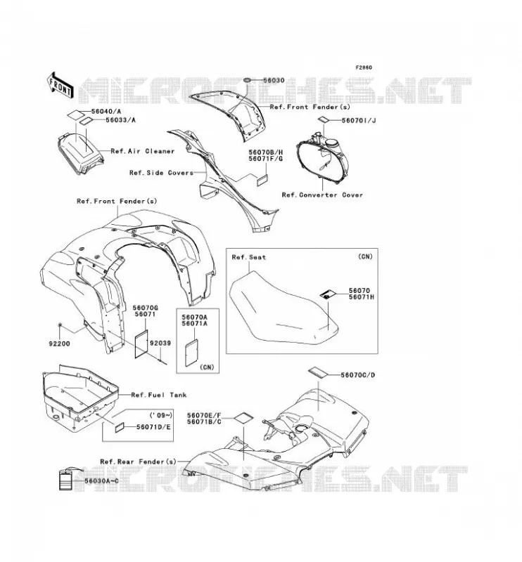 LABEL Kawasaki QUAD 650 2010 KVF650 4X4I  KVF650GAF