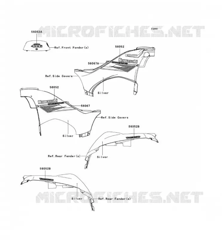 DECALS(SILVER) Kawasaki QUAD 650 2007 KVF650 4X4I  KVF650H7F