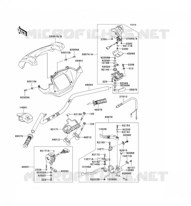 GUIDON Kawasaki QUAD 650 2007 KVF650 4X4I  KVF650H7F