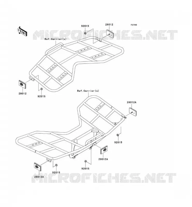 CATADIOPTRES(CN) Kawasaki QUAD 700 2004 KVF700 4X4  KVF700-A1
