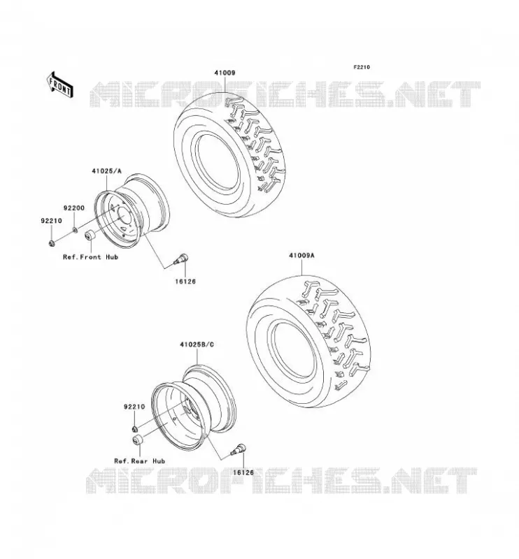 ROUE/PNEUS Kawasaki QUAD 700 2004 KVF700 4X4  KVF700-A1