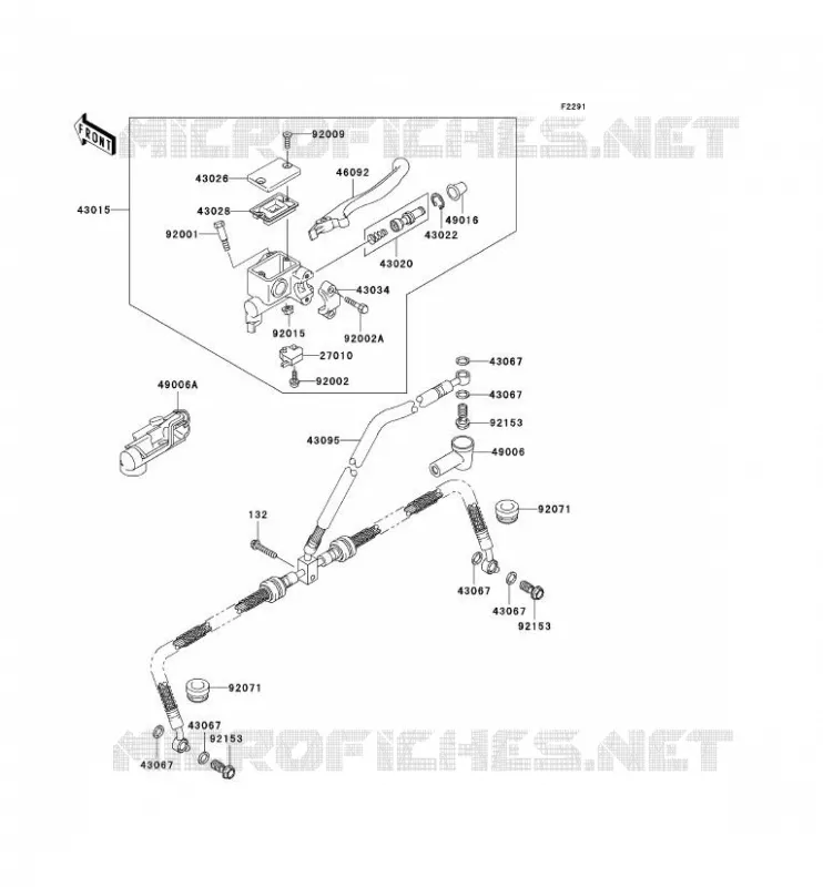 MAITRE CYLINDRE AV Kawasaki QUAD 700 2004 KVF700 4X4  KVF700-A1
