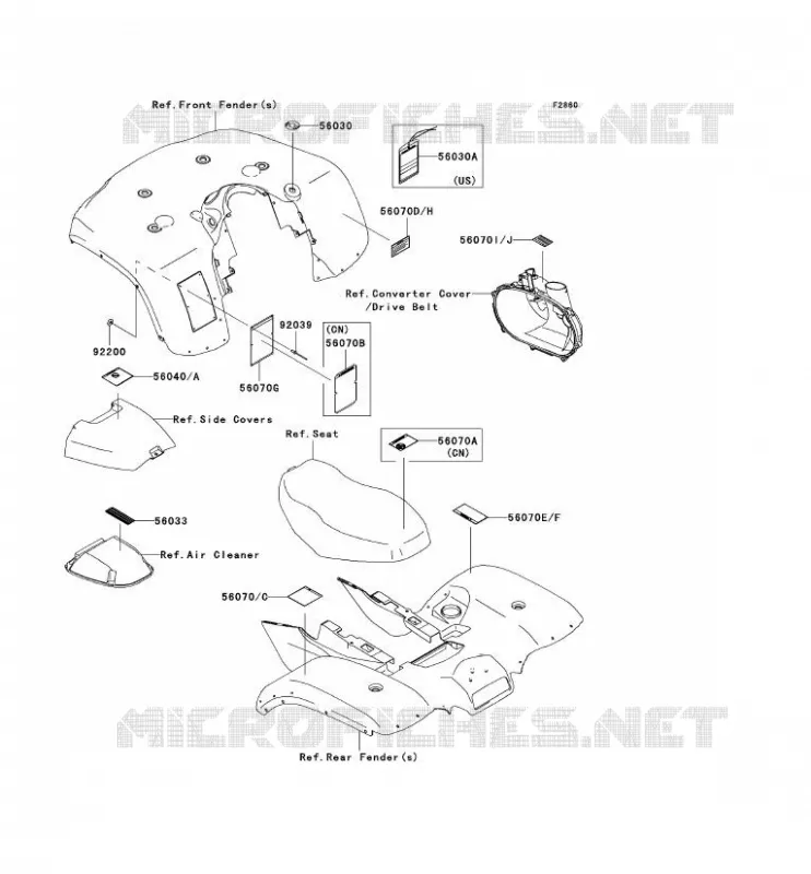 LABEL Kawasaki QUAD 700 2006 KVF700 4X4  KVF700A6F