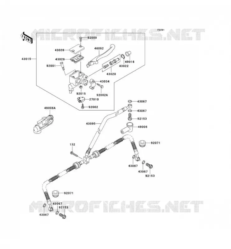 MAITRE CYLINDRE AV Kawasaki QUAD 700 2006 KVF700 4X4  KVF700A6F