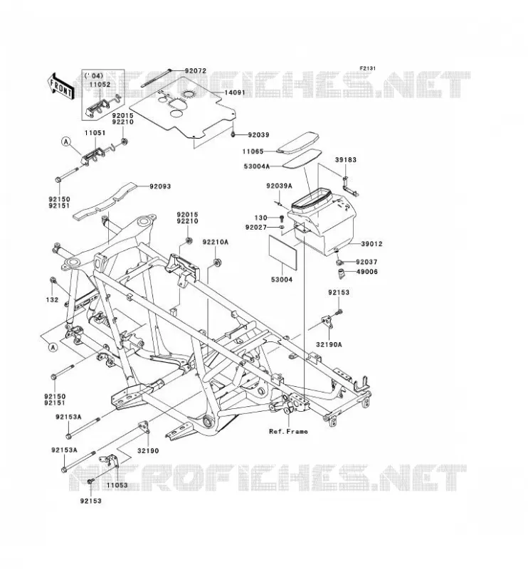 PIECE DE CADRE (COUVERTURE) Kawasaki QUAD 700 2004 KVF700 4X4  KVF700-B1