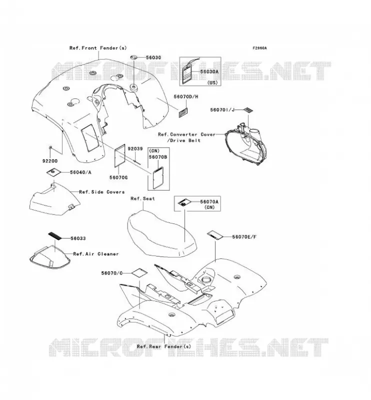 LABEL Kawasaki QUAD 700 2005 KVF700 4X4  KVF700-B2