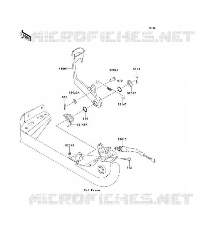PEDALE DE FREIN Kawasaki QUAD 700 2006 KVF700 4X4  KVF700D6F