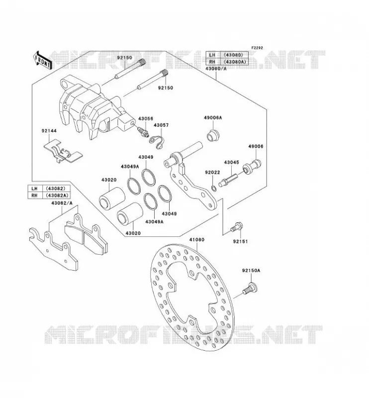 FREIN AVANT Kawasaki QUAD 750 2007 KVF750 4X4  KVF750A7F
