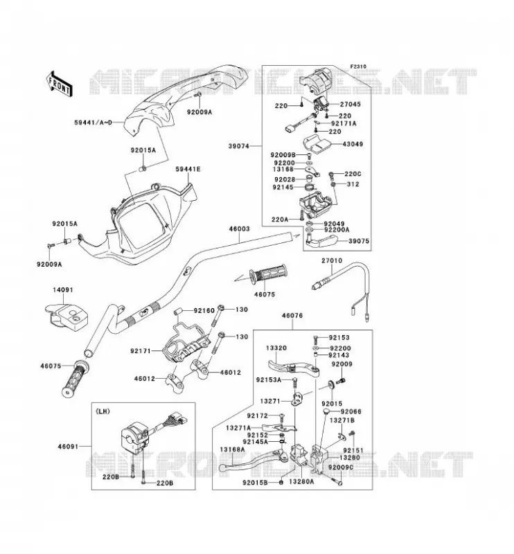 GUIDON Kawasaki QUAD 750 2009 KVF750 4X4I  KVF750D9F