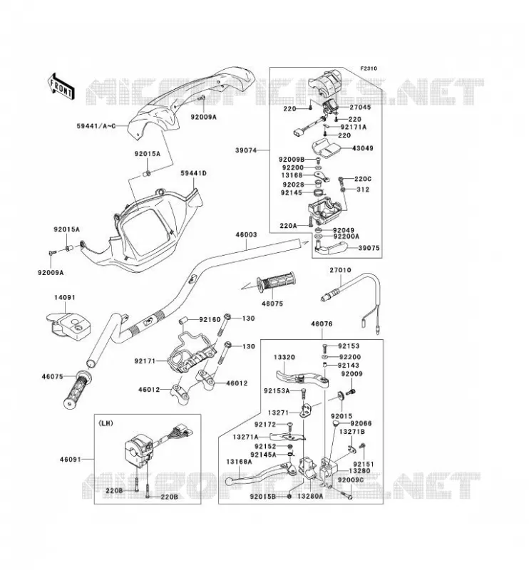 GUIDON Kawasaki QUAD 750 2010 KVF750 4X4  KVF750DAF