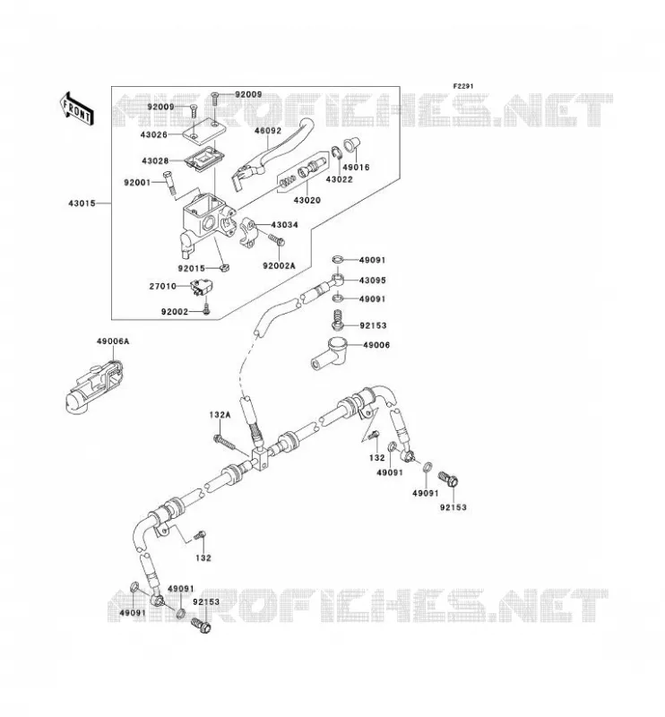 MAITRE CYLINDRE AV Kawasaki QUAD 750 2012 KVF750 4X4 EPS  KVF750GCF