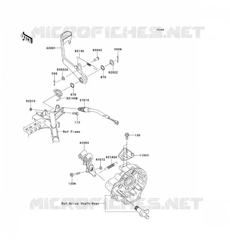 PEDALE DE FREIN Kawasaki QUAD 750 2012 KVF750 4X4I EPS  KVF750GCF