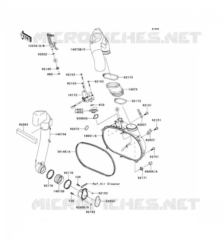 COUVERCLE CONVERTISSEUR Kawasaki QUAD 750 2012 KVF750 4X4 EPS  KVF750GCS