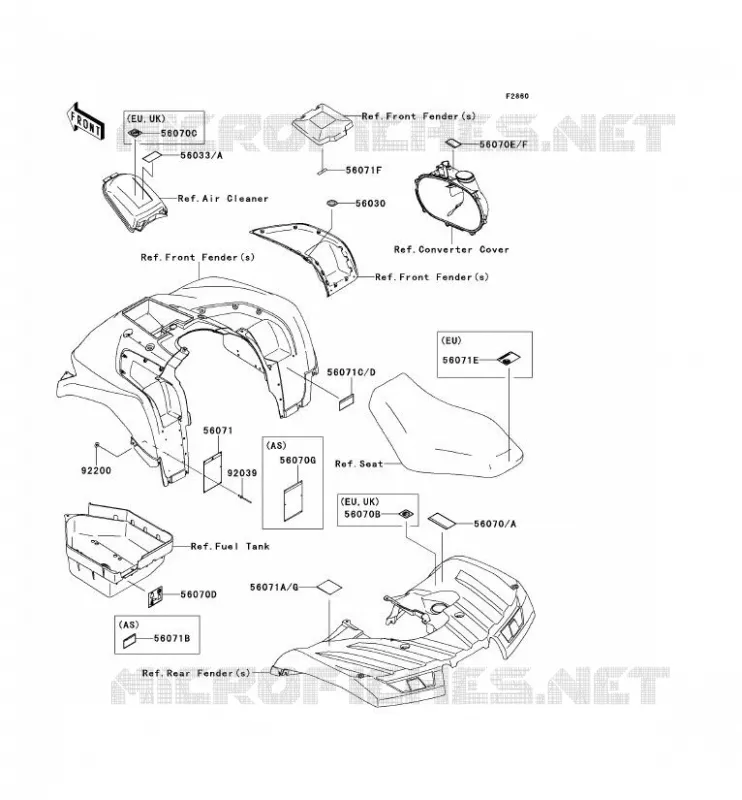 LABEL Kawasaki QUAD 750 2012 KVF750 4X4 EPS  KVF750GCS