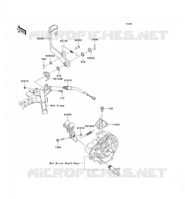 PEDALE DE FREIN Kawasaki QUAD 750 2012 KVF750 4X4I EPS  KVF750GCS