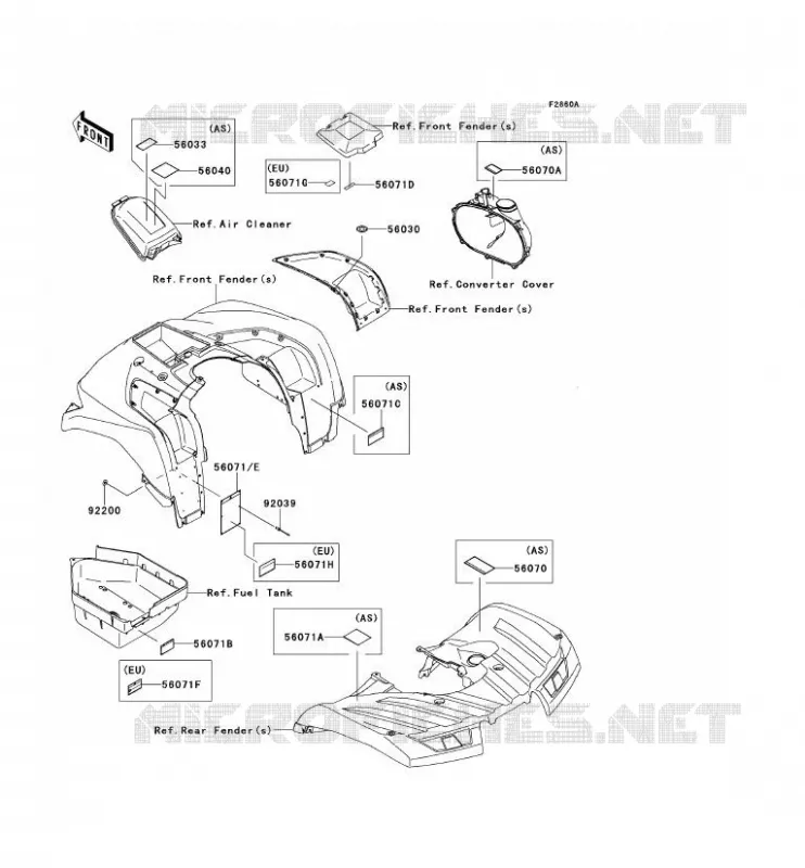 LABEL Kawasaki QUAD 750 2013 KVF750 4X4 EPS  KVF750GDF