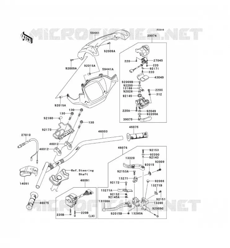 GUIDON Kawasaki QUAD 750 2014 BRUTE FORCE 750 4X4I EPS  KVF750GEF