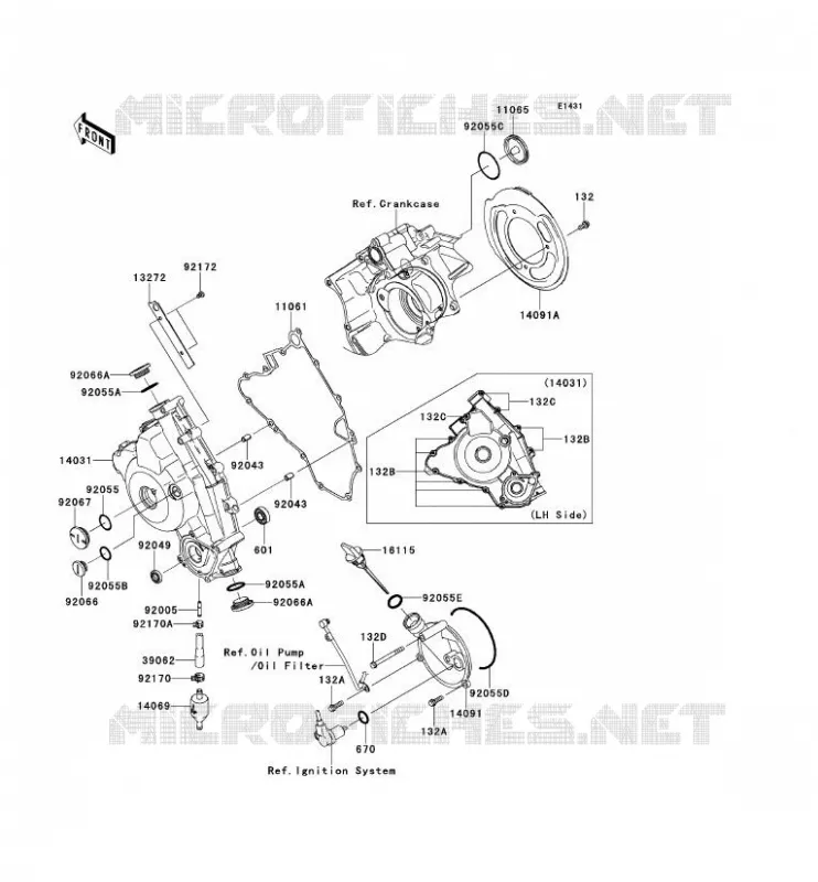COUVERCLES MOTEUR Kawasaki QUAD 750 2012 BRUTE FORCE 750 4X4I EPS  KVF750HCS