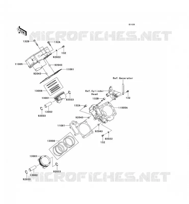 CYLINDRE/PISTON Kawasaki QUAD 750 2012 BRUTE FORCE 750 4X4I EPS  KVF750HCS