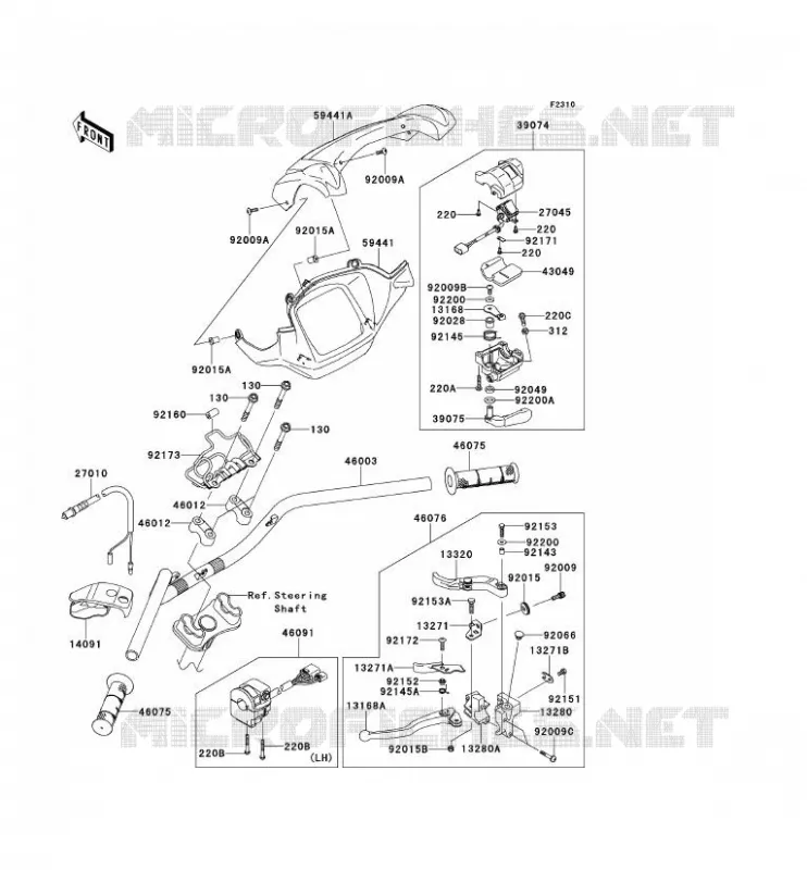 GUIDON Kawasaki QUAD 750 2013 KVF750 4X4 EPS  KVF750HDF