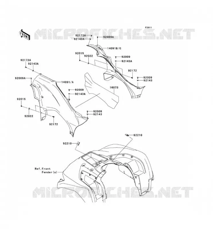 CACHE LAT&Eacute;RAL Kawasaki QUAD 750 2012 BRUTE FORCE 750 4X4I EPS  KVF750JCS