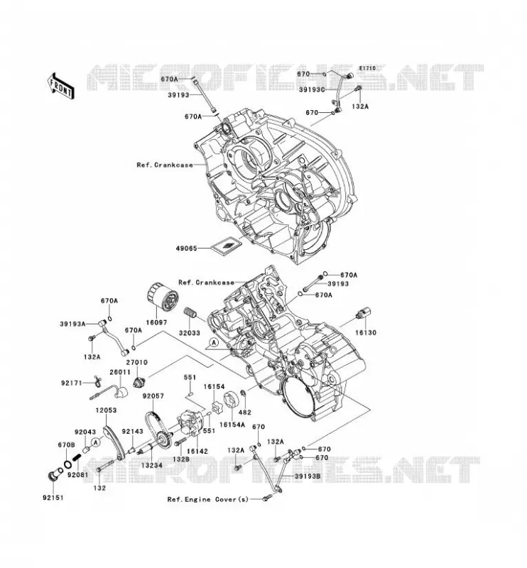 POMPE A HUILE/FILTRE &Agrave; HUILE Kawasaki QUAD 750 2013 BRUTE FORCE 750 4X4I EPS  KVF750JDF