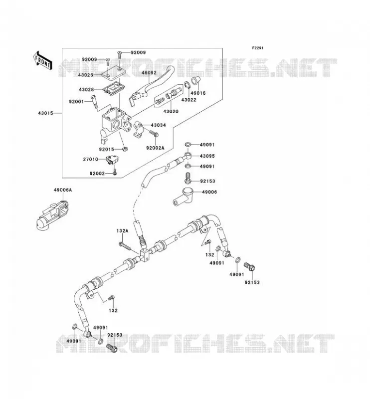 MAITRE CYLINDRE AV Kawasaki QUAD 750 2012 KVF750 4X4  KVF750LCF