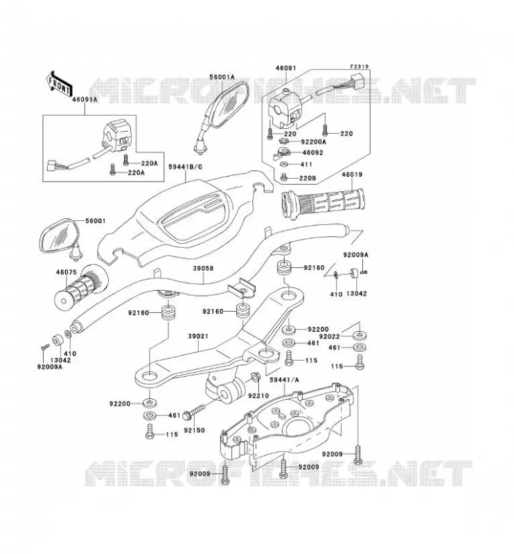 GUIDON Kawasaki SCOOTER 110 2000 KAZER  AN110-D2