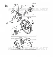 MOYEU ARRIERE pour Kawasaki AR125