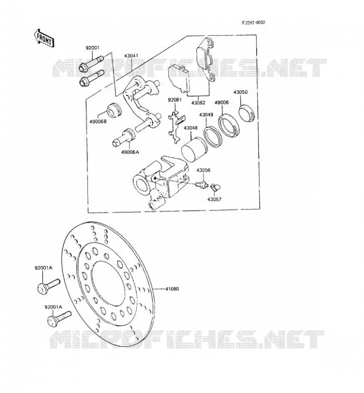 FREIN AVANT Kawasaki MOTOS 50 1988 AR50  AR50-C6