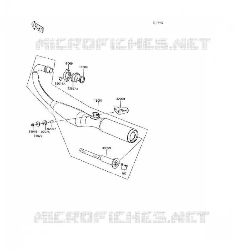 &Eacute;CHAPPEMENT Kawasaki MOTOS 80 1988 AR80  AR80-C6